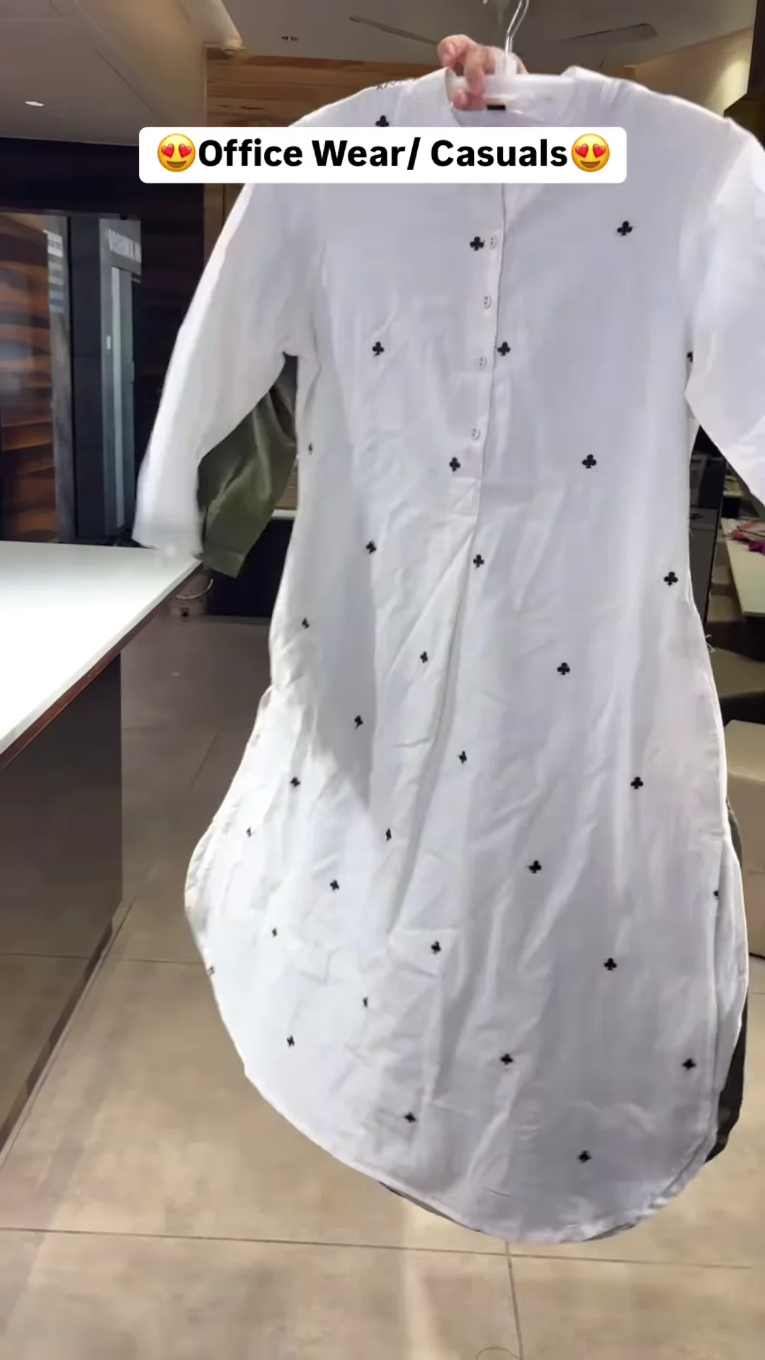 Elegant White Cotton Kurti for Office & Casual Wear