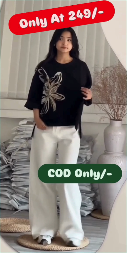 Trendy Oversized Floral Print T-Shirt for Women – Premium Casual Top