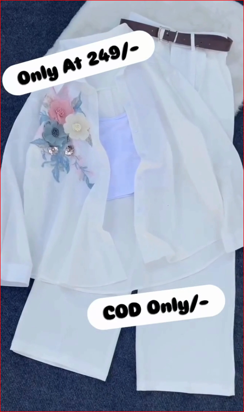 Elegant Women’s Floral Appliqué Shirt | Stylish Casual Button-Down Top |