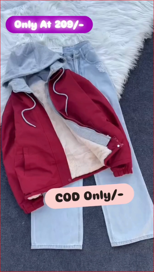 Hooded Winter Jacket for Girls | Stylish Fleece Lined Zip Hoodie |