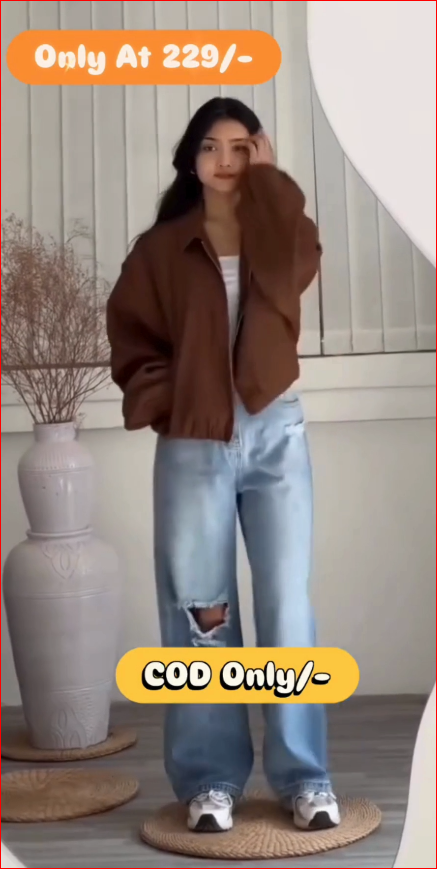 Oversized Zip Jacket for Girls | Casual Street Style Winter Jacket |