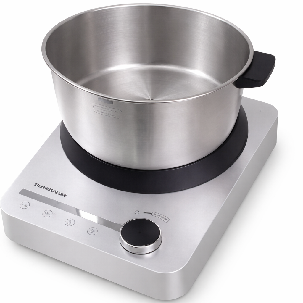 Electric Induction Cooktop with Stainless Steel Pot