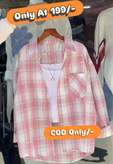 Pink Checked Shirt for Women with Inner – Casual Trendy Outfit