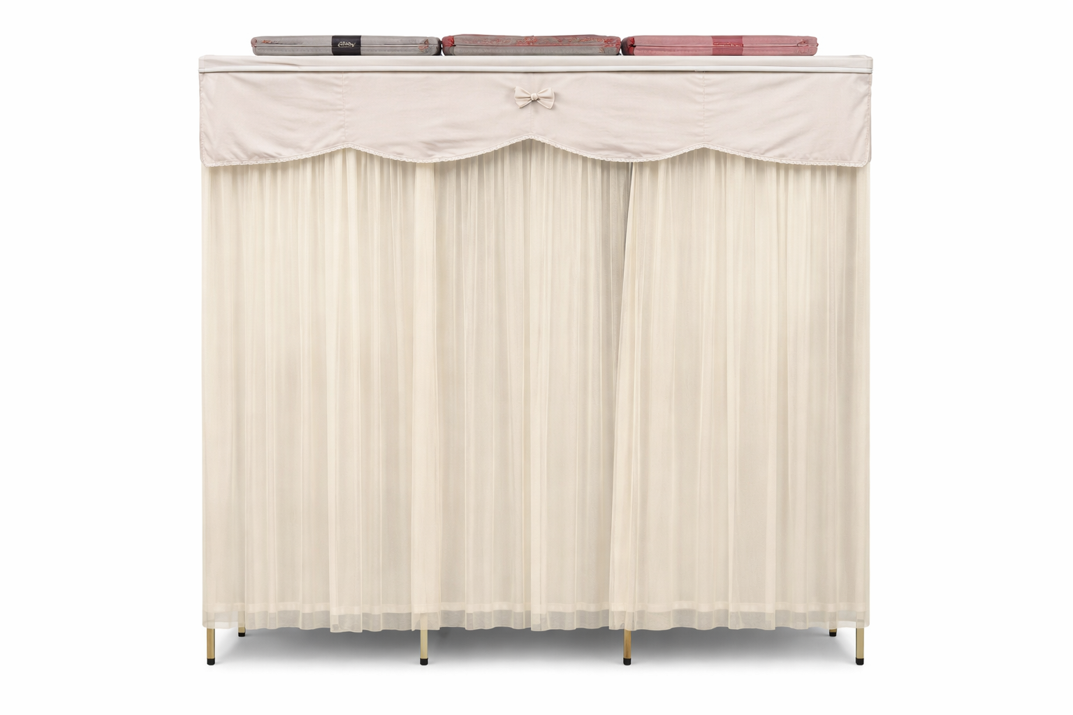 Elegant Fabric Wardrobe Cover with Dustproof Curtain Design