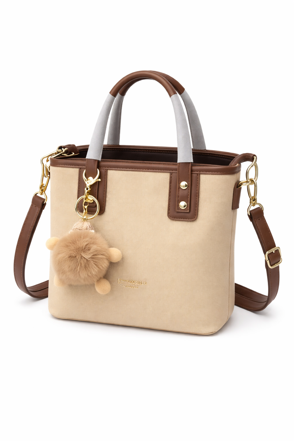 Stylish Leather Handbag with Charm