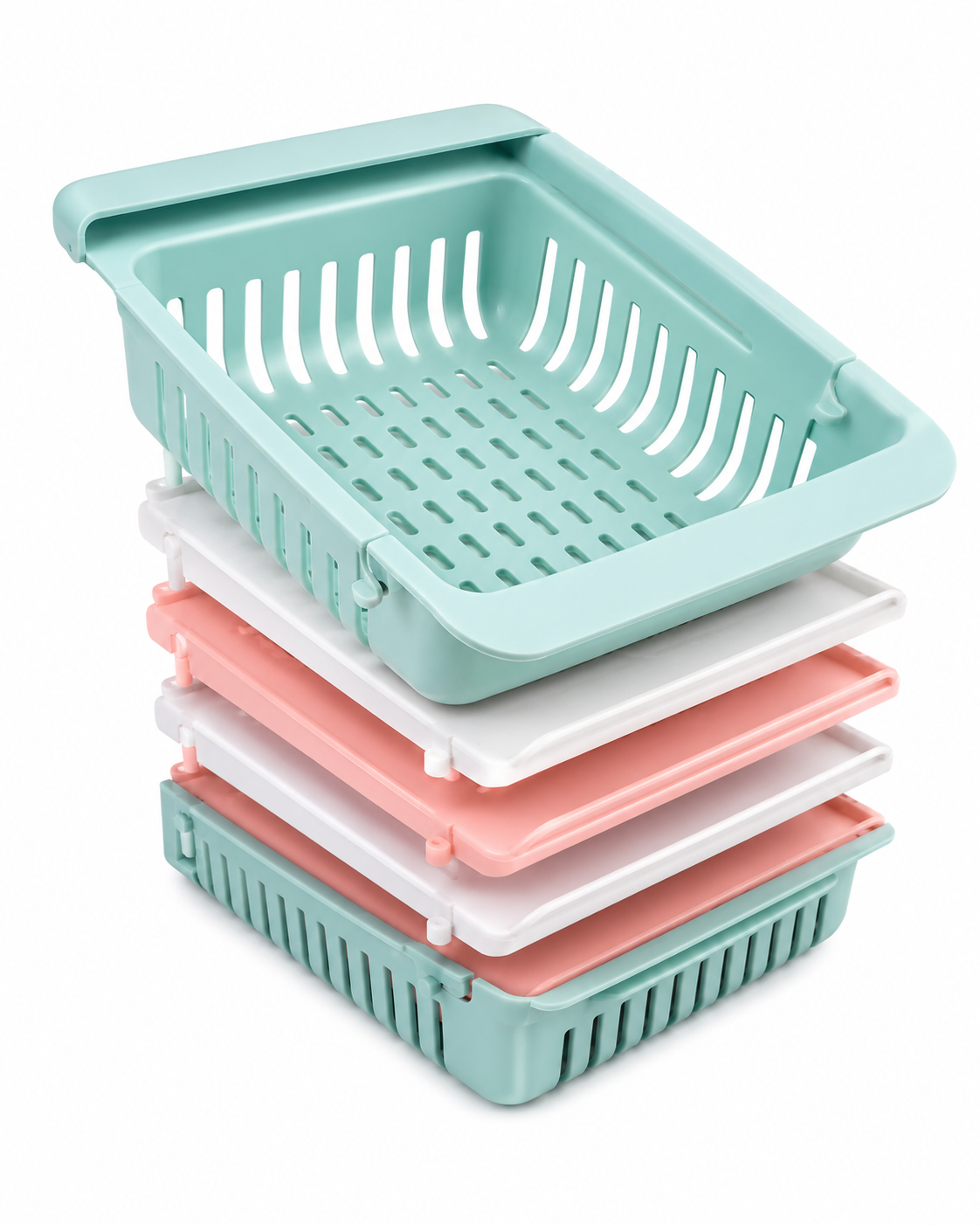 Expandable Fridge Storage Basket Set | Adjustable Refrigerator Organizer Tray